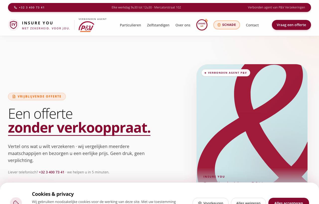 Offertepagina van insureyou.be