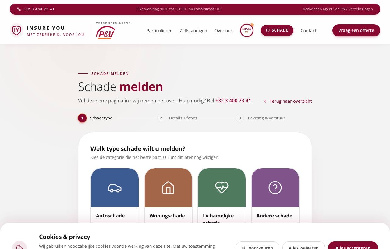 Schadepagina van insureyou.be